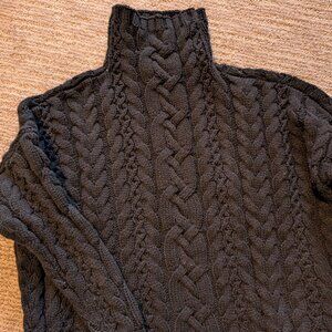 Ralph Lauren high neck black cable knit